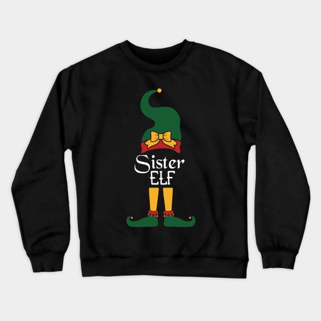 Sister Elf Matching Family Group Christmas Party Pajama Crewneck Sweatshirt by Gufbox